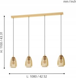 Lampa wisząca ALOBRASE mosiądz