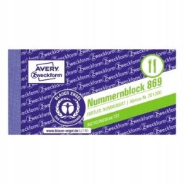 Blok liczbowy Avery Zweckform 869 5-kolorowy 50bl.