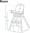 LIONELO Koen 2 w 1 krzesełko do karmienia, nowoczesny design