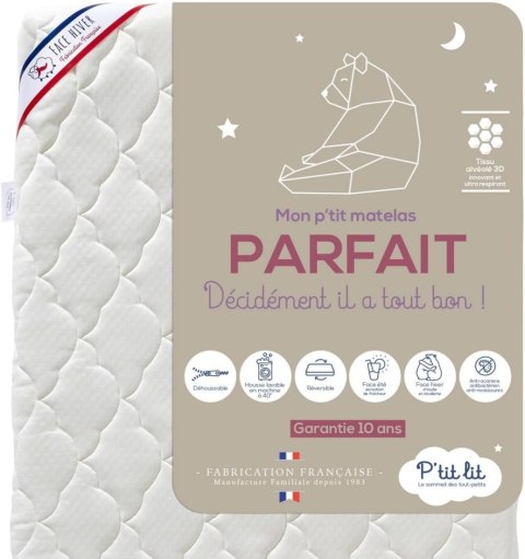 P'tit Lit Parfait Materac dziecięcy 120x60x10cm dwustronny