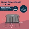 HUDORA Trampolina 4square 215x305 kwadratowa 120kg