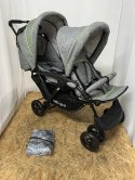 WÓZEK BLIŹNIACZY Rok po roku CHIC 4 BABY DUO grey