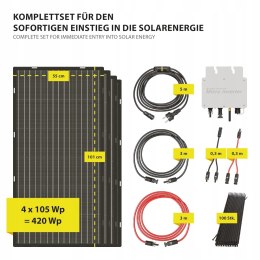 Zestaw Elektrowni balkonowej Fotowoltaika 420 Wp