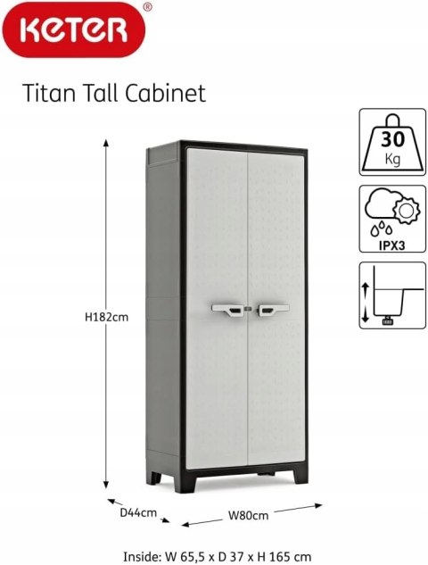 Keter TITAN Szafa Regał magazynowy Tworzywo Sztuczne 182cm Keter TITAN Szafa Regał magazynowy Tworzywo Sztuczne 182cm