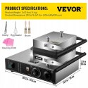 VEVOR Gofrownica Belgijski wafel 1600 W