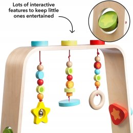 NUBY Drewniana siłownia pałąk z zabawkami dla niemowląt 0m+