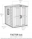 DOMEK Ogrodowy Narzędziowy na Narzędzia Keter Schowek FACTOR 6x6 XL