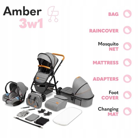 Wózek Lionelo Amber szary 3w1 Wózek Lionelo Amber szary 3w1