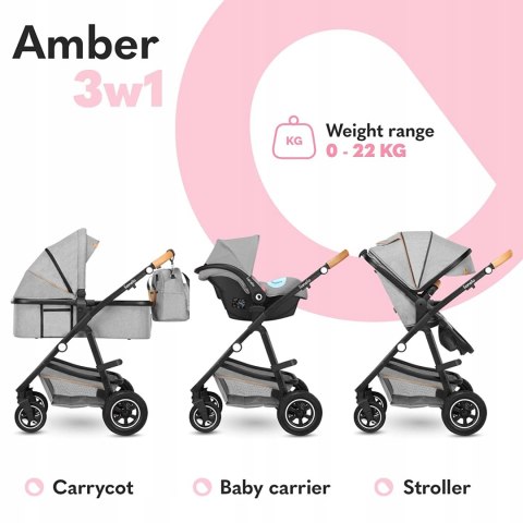 Wózek Lionelo Amber szary 3w1 Wózek Lionelo Amber szary 3w1