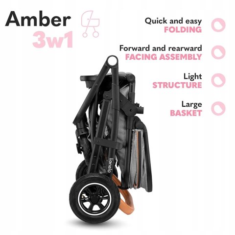 Wózek Lionelo Amber szary 3w1 Wózek Lionelo Amber szary 3w1