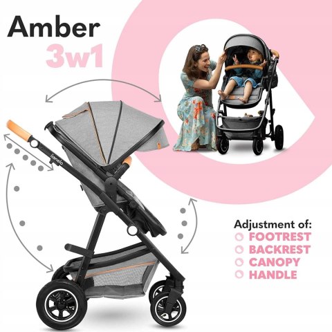 Wózek Lionelo Amber szary 3w1 Wózek Lionelo Amber szary 3w1