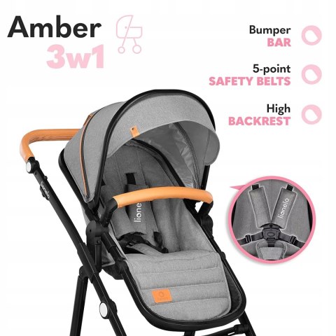 Wózek Lionelo Amber szary 3w1 Wózek Lionelo Amber szary 3w1