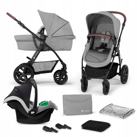 Wózek 3w1 Kinderkraft MOOV CT do 26 kg z fotelikiem dziecięcym I-size Grey