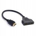 Cablecc Adapter HDMI męski/żeński 2 PORTY