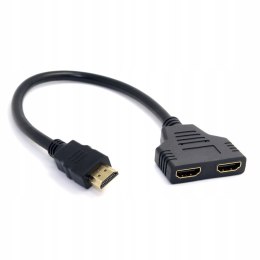 Cablecc Adapter HDMI męski/żeński 2 PORTY