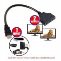 Cablecc Adapter HDMI męski/żeński 2 PORTY