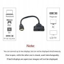 Cablecc Adapter HDMI męski/żeński 2 PORTY