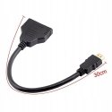 Cablecc Adapter HDMI męski/żeński 2 PORTY