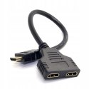 Cablecc Adapter HDMI męski/żeński 2 PORTY