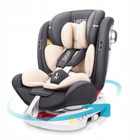 FOTELIK LETTAS 360° Isofix 0-36kg Top Tether Grey