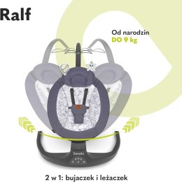 Leżaczek Bujaczek LIONELO Ralf 2w1 szary