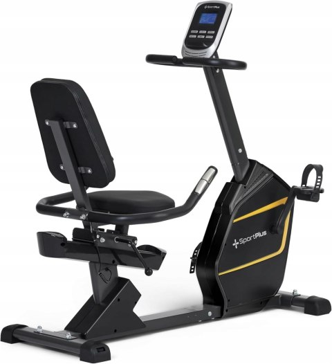 Rower treningowy poziomy SportPlus 24 poziomy oporu, wyświetlacz LCD