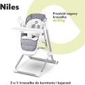 LIONELO Niles 2w1 krzesełko do karmienia bujaczek