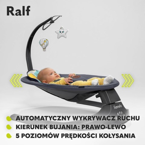Leżaczek Bujaczek LIONELO Ralf 2w1 szary Leżaczek Bujaczek LIONELO Ralf 2w1 szary