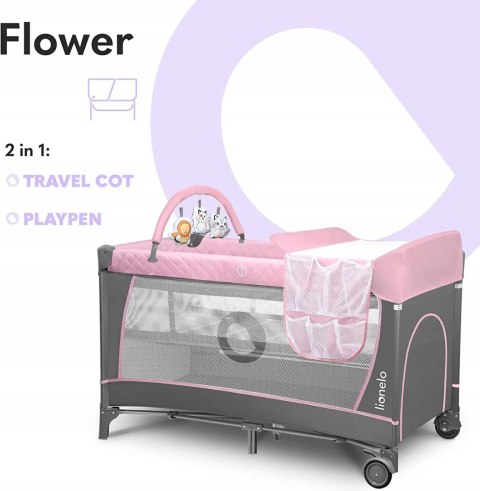 LIONELO Flower Łóżeczko Turystyczne Dla Niemowląt LIONELO Flower Łóżeczko Turystyczne Dla Niemowląt