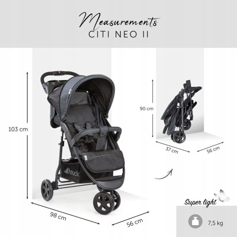 Hauck Wózek spacerowy Citi Neo II Black Hauck Wózek spacerowy Citi Neo II Black
