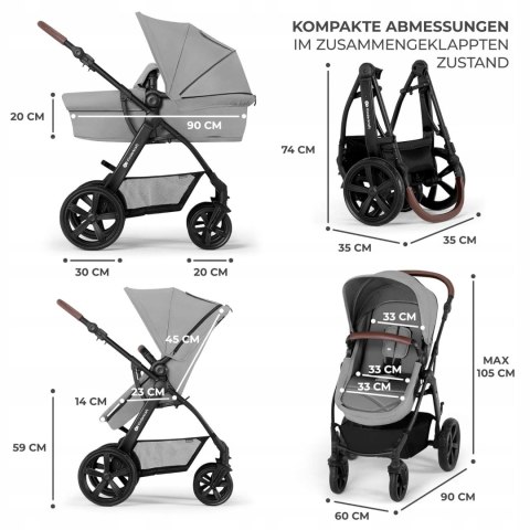 Wózek 3w1 Kinderkraft MOOV CT do 26 kg z fotelikiem dziecięcym I-size Grey Wózek 3w1 Kinderkraft MOOV CT do 26 kg z fotelikiem dziecięcym I-size Grey
