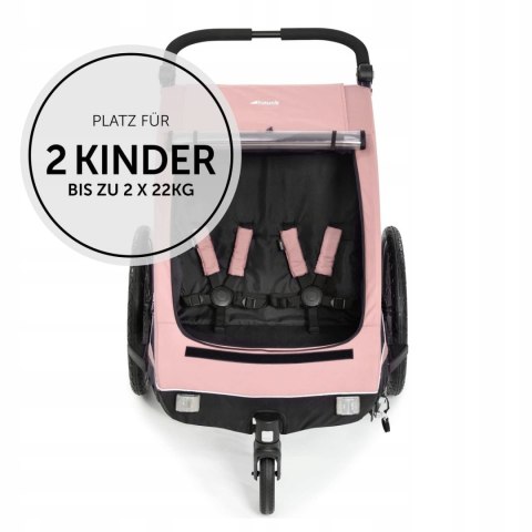 Hauck Przyczepa rowerowa 2w1 Buggy DRYK DUO rose Hauck Przyczepa rowerowa 2w1 Buggy DRYK DUO rose