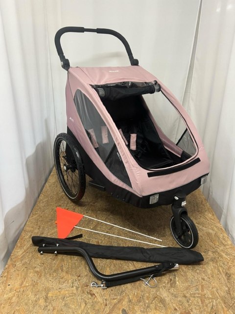 Hauck Przyczepa rowerowa 2w1 Buggy DRYK DUO rose Hauck Przyczepa rowerowa 2w1 Buggy DRYK DUO rose