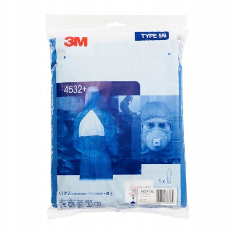 Kombinezon ochronny 3M niebieski 4532+M B-3XL Kombinezon ochronny 3M niebieski 4532+M B-3XL
