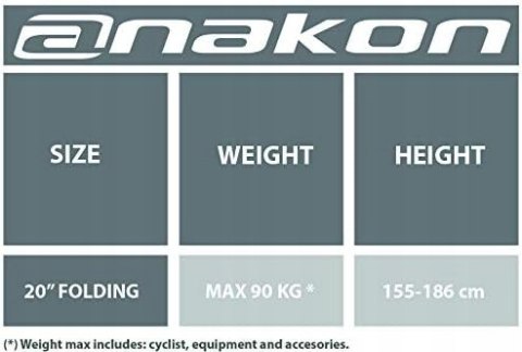 ANAKON TENDER ROWER MIEJSKI SKŁADANY 20" KOMPAKTOWY LEKKI ANAKON TENDER ROWER MIEJSKI SKŁADANY 20" KOMPAKTOWY LEKKI