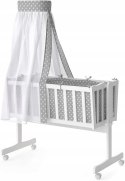 Łóżeczko bujane z baldachimem Star Ibaby Dreams Canopy Stars Grey