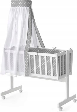 Łóżeczko bujane z baldachimem Star Ibaby Dreams Canopy Stars Grey