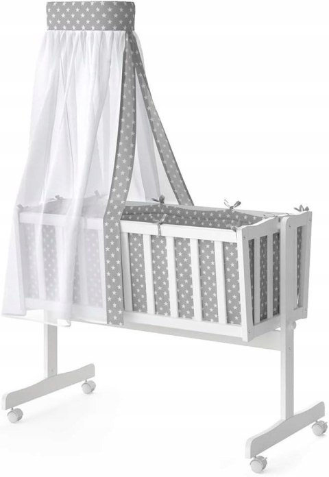 Łóżeczko bujane z baldachimem Star Ibaby Dreams Canopy Stars Grey Łóżeczko bujane z baldachimem Star Ibaby Dreams Canopy Stars Grey