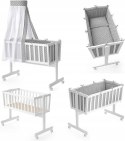 Łóżeczko bujane z baldachimem Star Ibaby Dreams Canopy Stars Grey