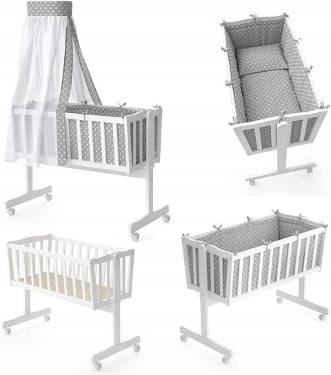 Łóżeczko bujane z baldachimem Star Ibaby Dreams Canopy Stars Grey Łóżeczko bujane z baldachimem Star Ibaby Dreams Canopy Stars Grey