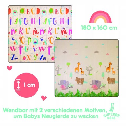 SUPERBE BEBE Mata dla dziecka składana 160x180cm SUPERBE BEBE Mata dla dziecka składana 160x180cm
