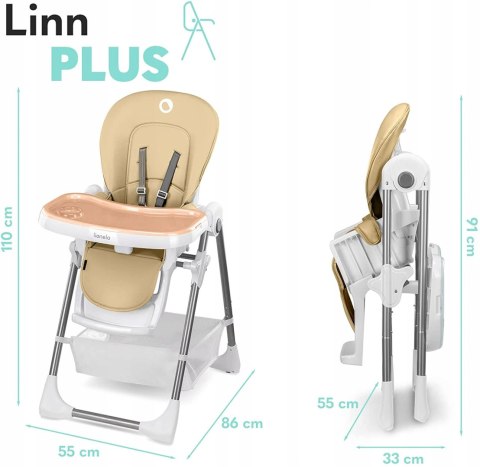 Krzesełko do karmienia Lionelo Linn Plus beige Krzesełko do karmienia Lionelo Linn Plus beige