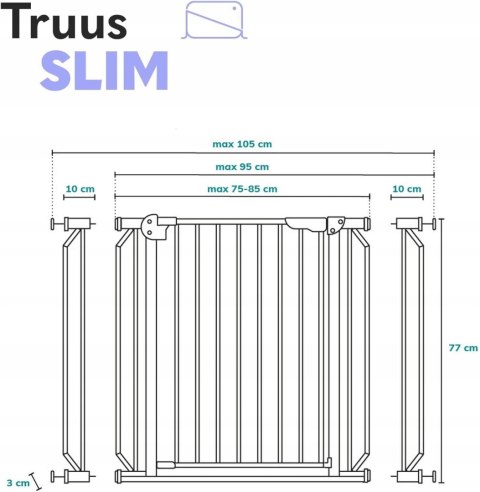 LIONELO Truus Slim Bramka zabezpieczająca 75-105cm LIONELO Truus Slim Bramka zabezpieczająca 75-105cm