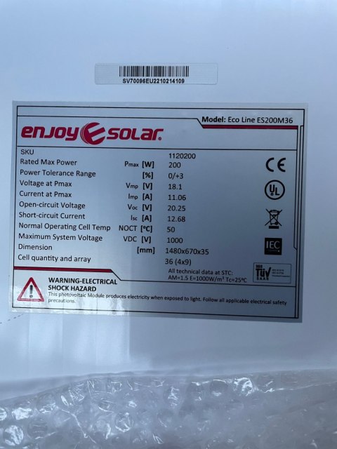 SolarV Panel solarny 200W 12V SolarV Panel solarny 200W 12V