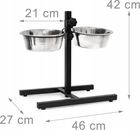 Zestaw 2 misek na regulowanym stojaku 2x 1,55l Zestaw 2 misek na regulowanym stojaku 2x 1,55l