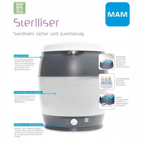 MAM elektryczny sterylizator parowy do butelek MAM elektryczny sterylizator parowy do butelek
