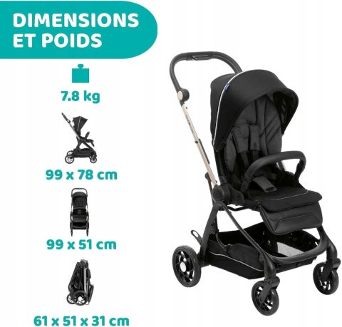 Wózek spacerowy CHICCO One4Ever czarny, do 22 kg Wózek spacerowy CHICCO One4Ever czarny, do 22 kg