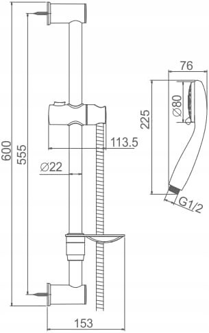Zestaw Prysznicowy Ibergrif M20903 Zestaw Prysznicowy Ibergrif M20903