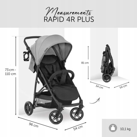 Hauck RAPID 4R Plus Wózek Spacerowy Grey Hauck RAPID 4R Plus Wózek Spacerowy Grey