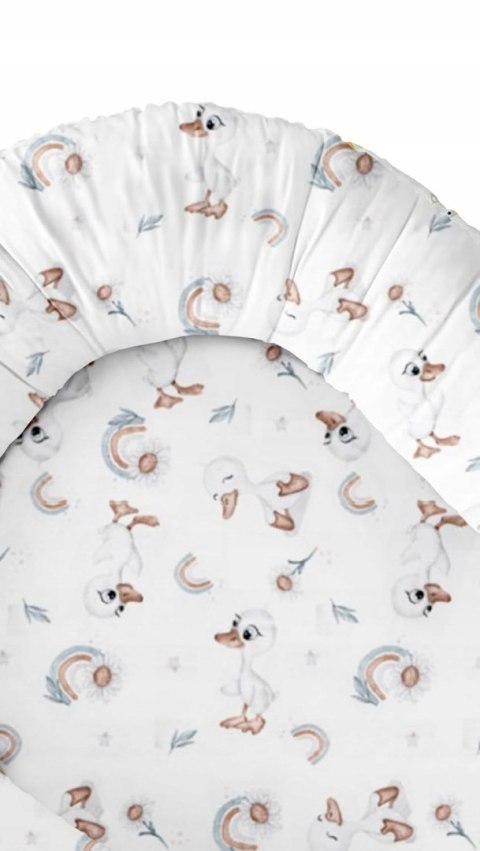 Babynest Kokon gniazdo dla malucha 90x50 cm kaczuszki zieleń powystawowy Babynest Kokon gniazdo dla malucha 90x50 cm kaczuszki zieleń powystawowy